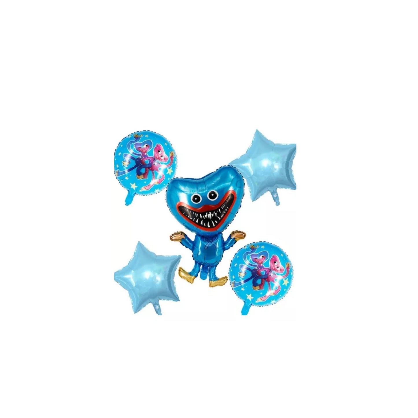 Kit globos metalicos temática huggy Buggy azul