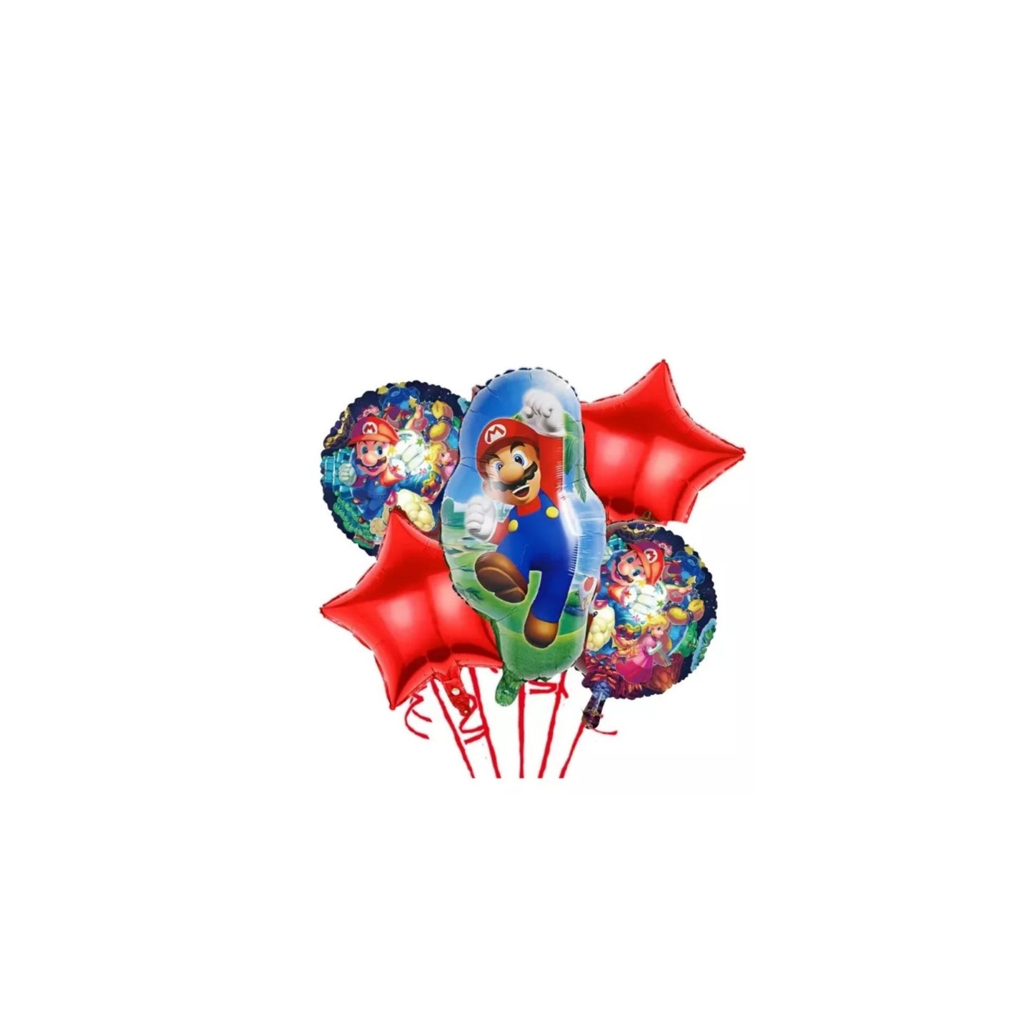 Kit globos metalicos temática Mario Bros