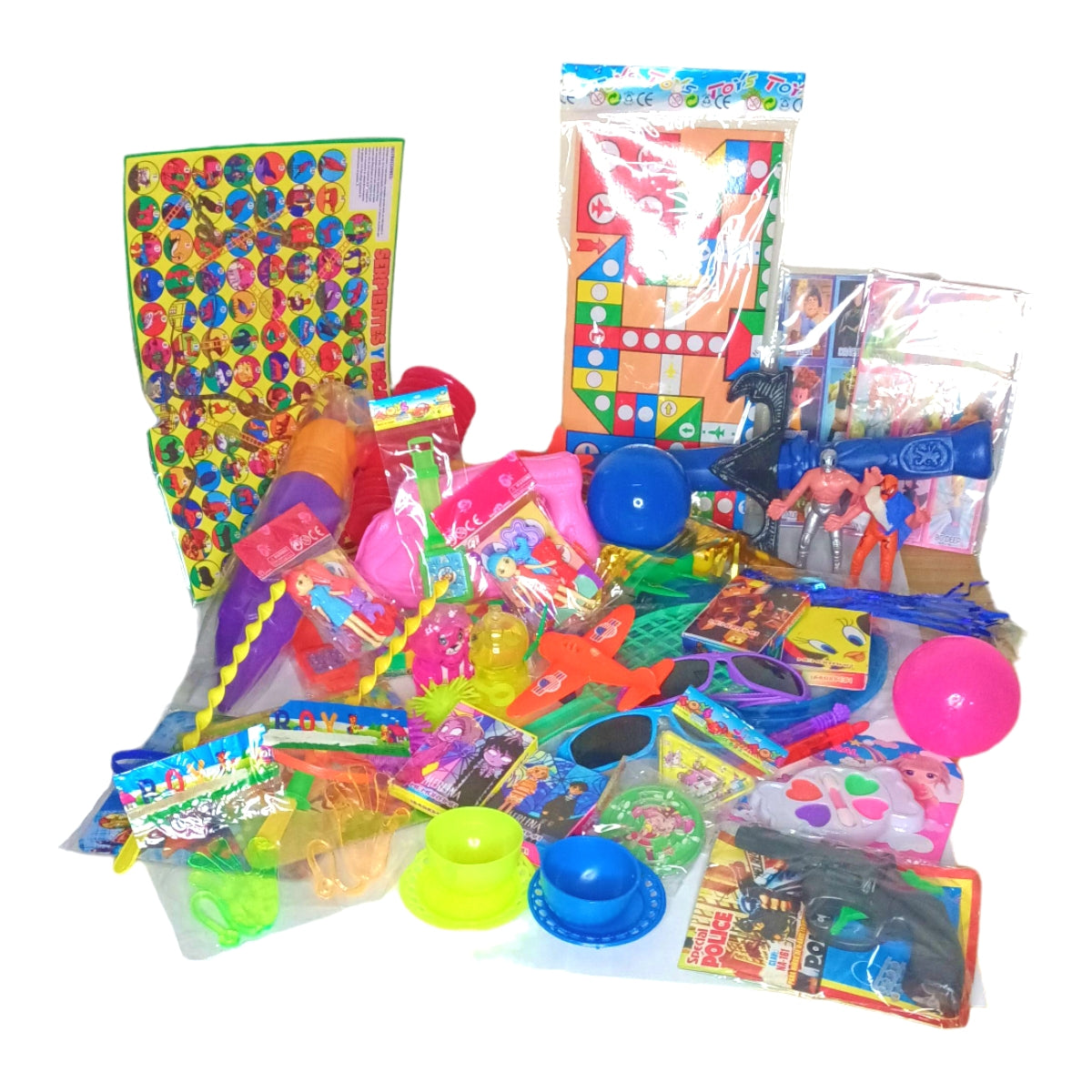 50 juguetes piñateros surtidos bolos piñatas fiestas(precio por paquete de 50)