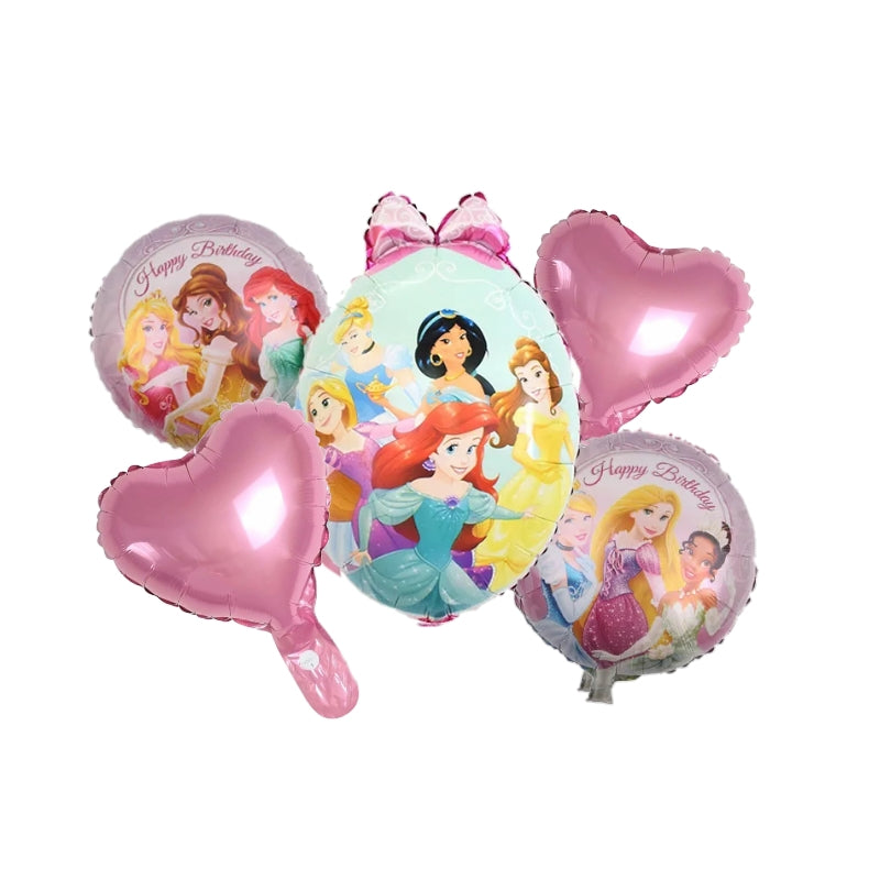 Kit globos metalicos temática princesas Disney