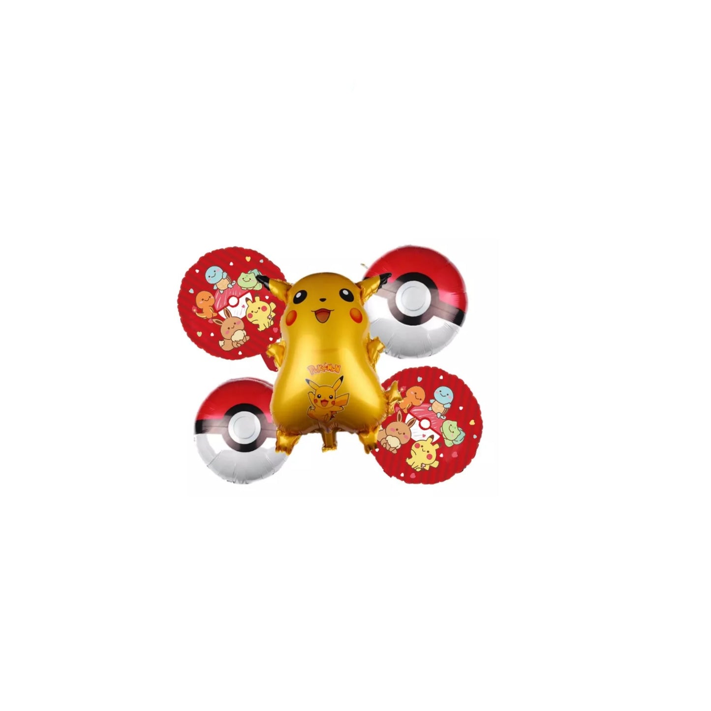 Kit globos metalicos temática Pokémon Pikachu