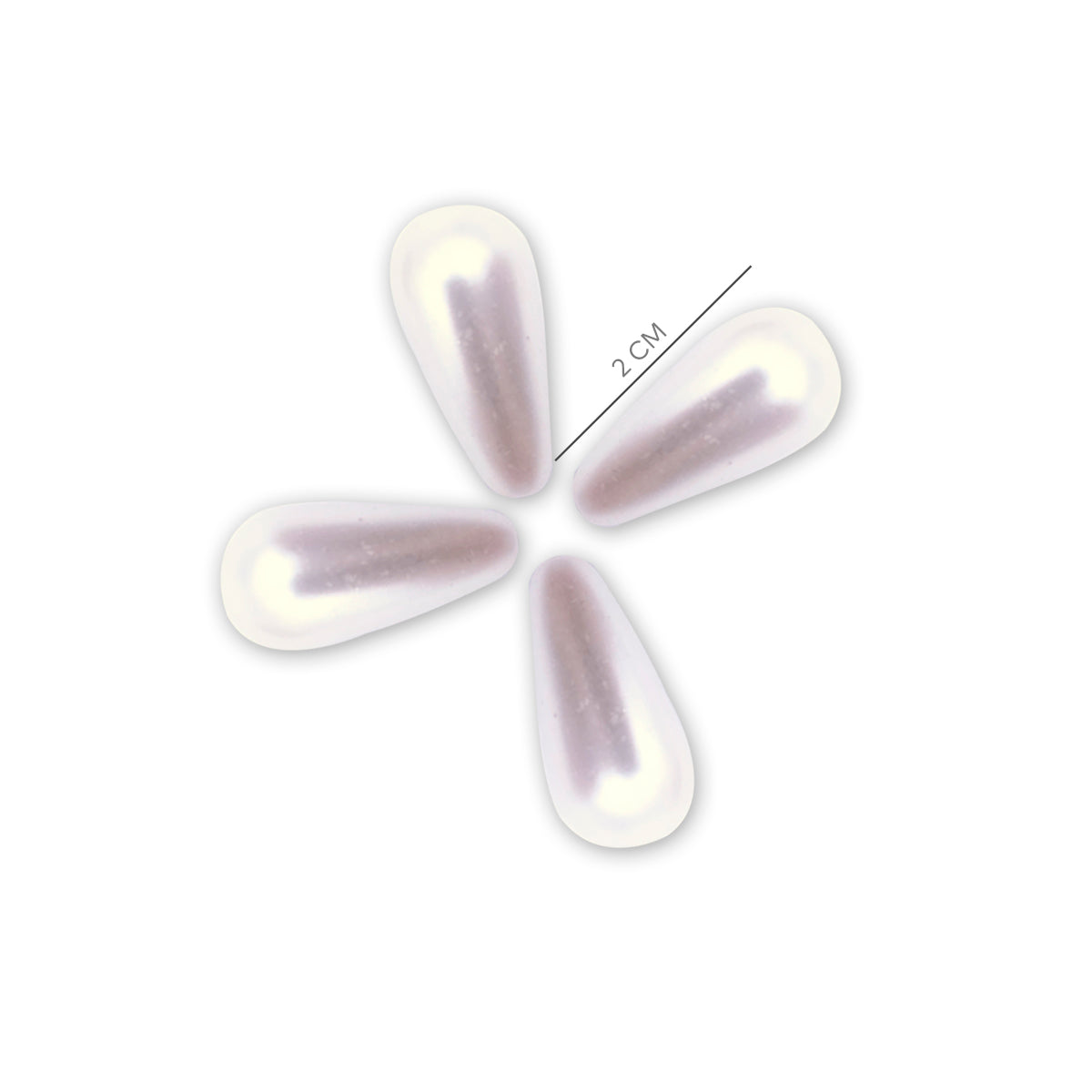 Separador gota de plástico aperlada de 2 cm (por bolsa 100 pz)