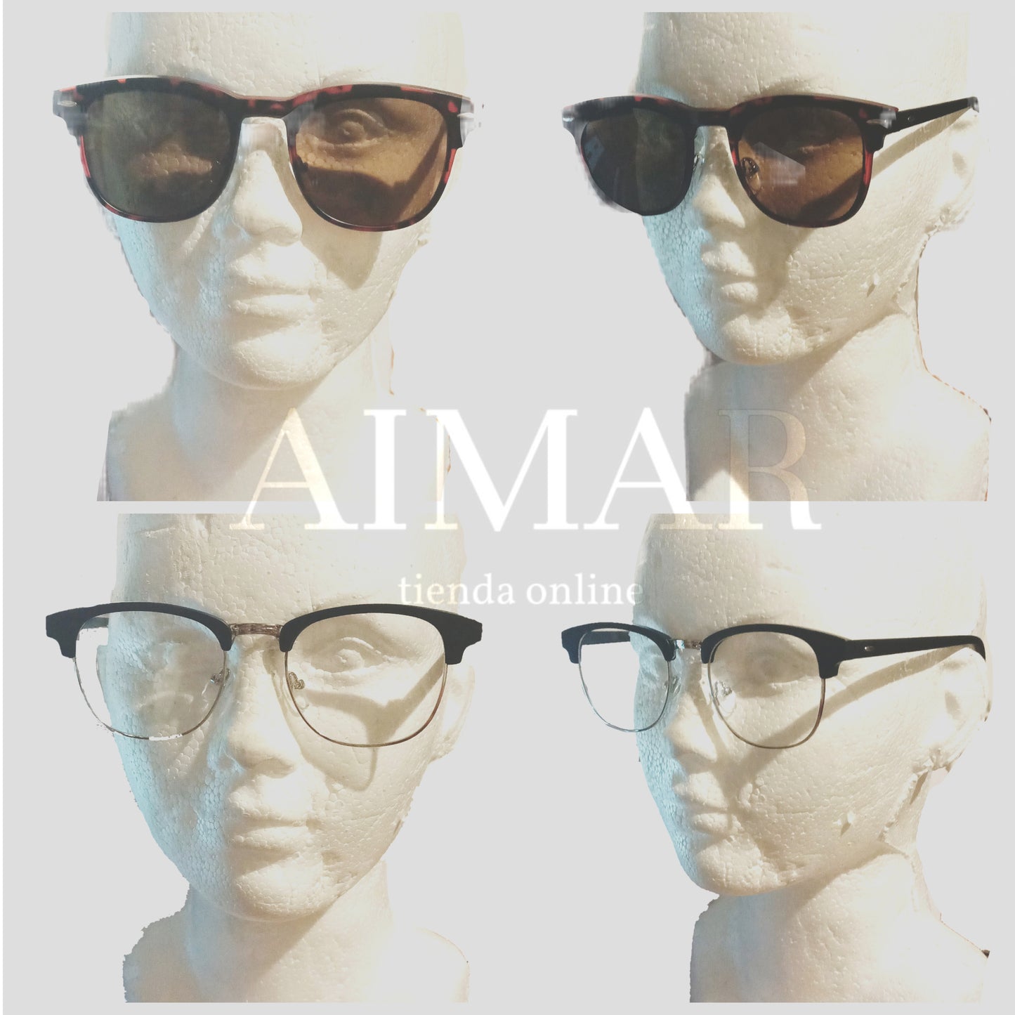 Lentes Armazón 5 En 1 Magnético Para Graduar 8810-2218 tipo retro