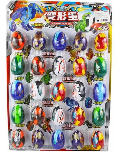 25 huevos dinosaurios transformables juguete premio fiesta bolos (precio por 25pz)