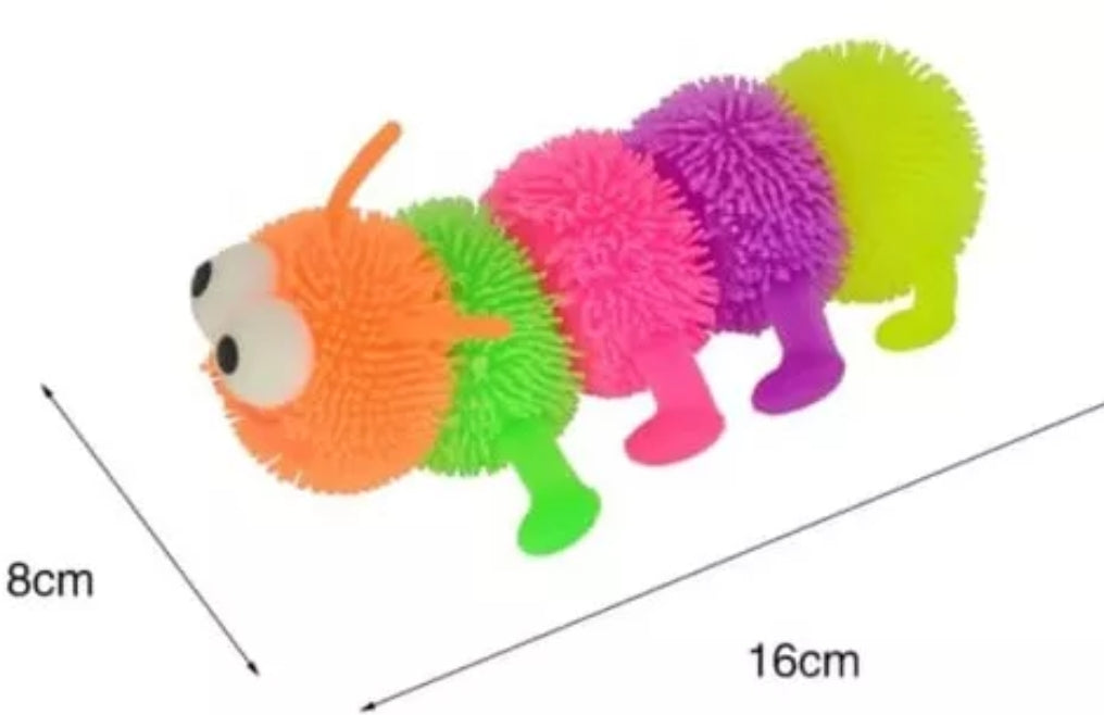 6  gusano luminoso squishy sensorial juguete Piñata Bolo Fiesta Cumple Premio 6 pz (precio por 6 pzs)