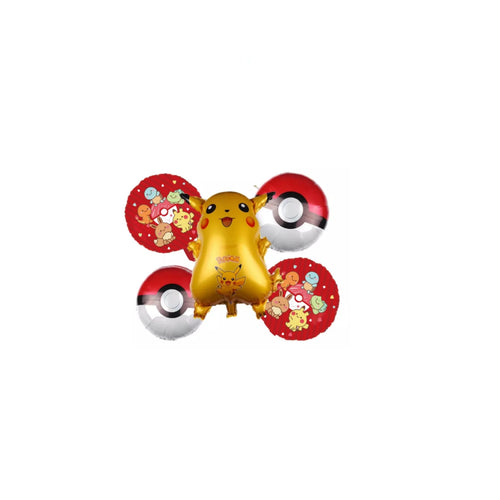 Kit globos metalicos temática Pokémon Pikachu