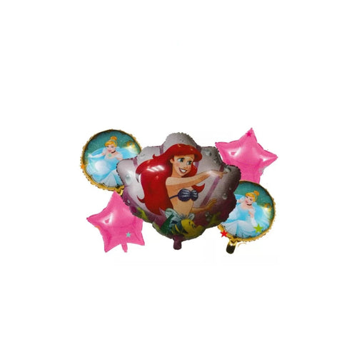 Kit globos metalicos temática Ariel Sirenita