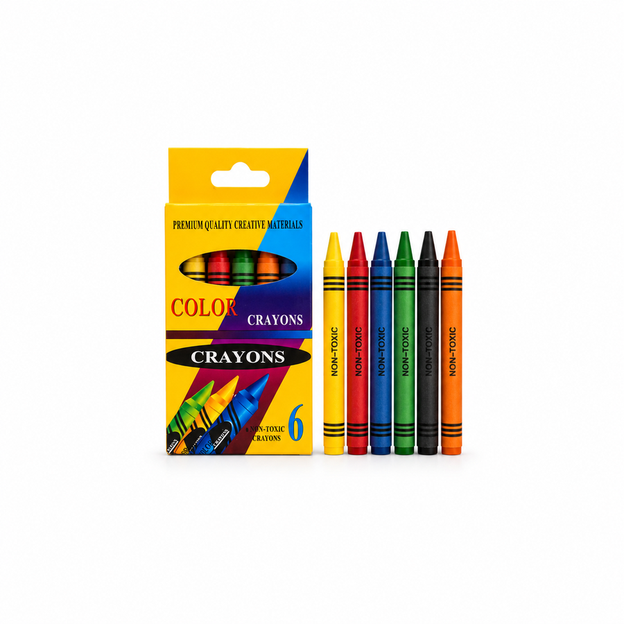 Caja de 6 Crayolas de Colores para Niños | Recuerdo para Piñata, Bolo, Fiesta Infantil y Escuela