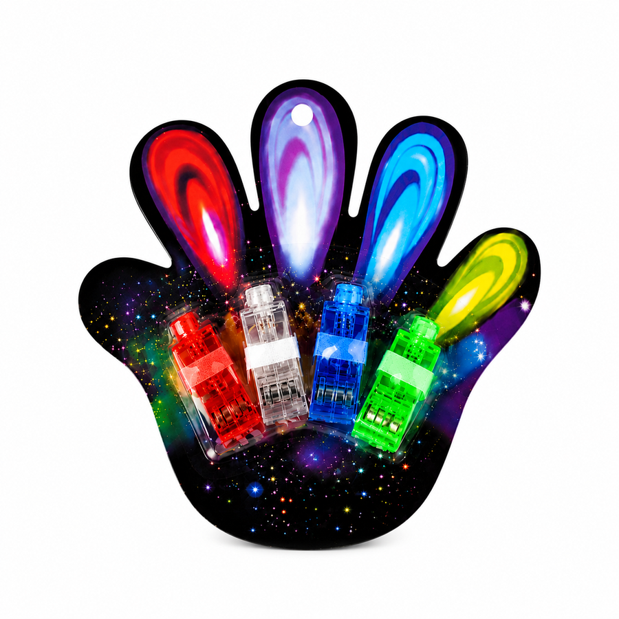 4 Anillos Luminosos LED para Dedos | Luces para Fiestas, Batucadas, Premios y Eventos Infantiles