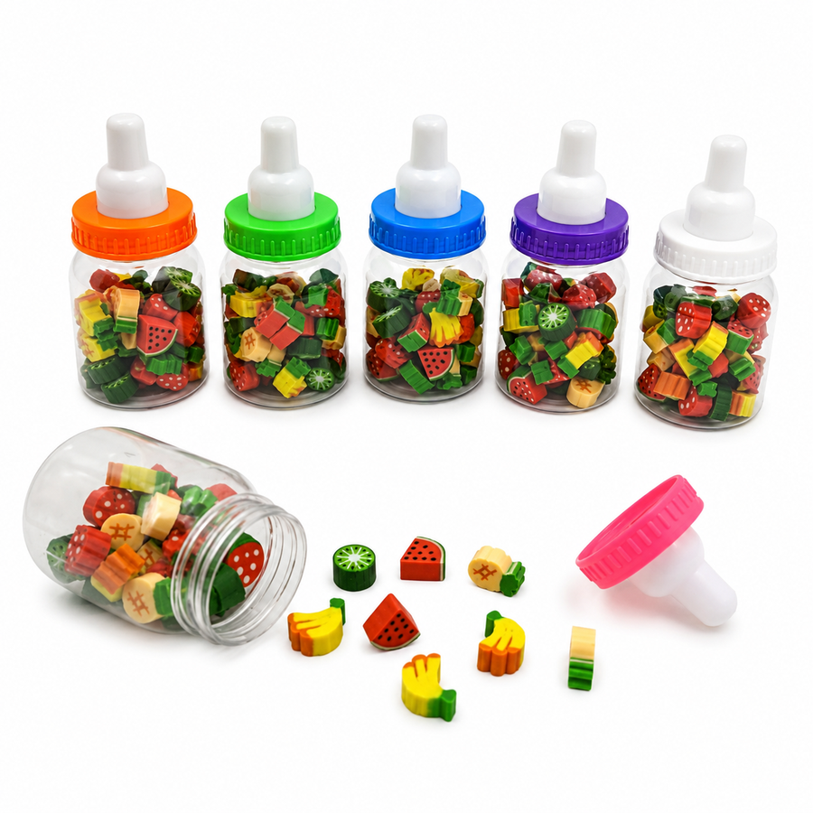 Mini Mamilas con Mini Borradores Kawaii Surtidos 12 pzas | Recuerdos para Piñata, Premios Escolares y Regalos