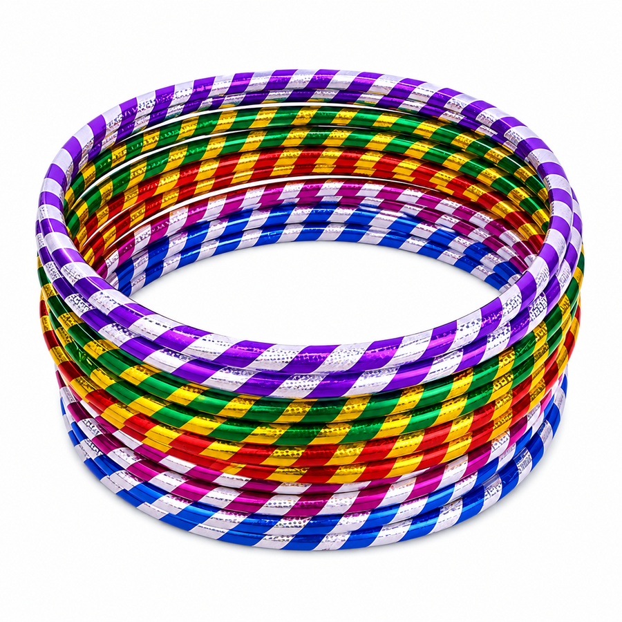 Hula Hula Infantil Colores Surtidos 12 Pzas | Aros de Diferentes Medidas para Juegos, Fiestas, Activación Física y Premios