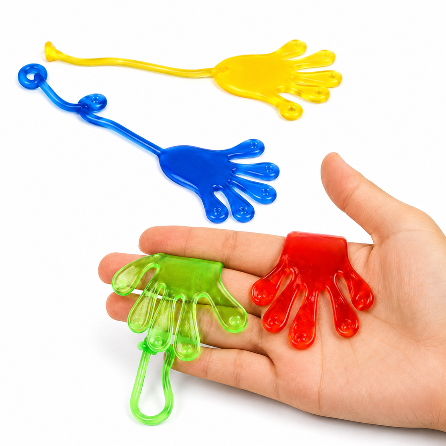 Planilla Manitas Pegajosas Elásticas 20 Pzas | Juguetes para Piñata, Dulceros y Premios Infantiles