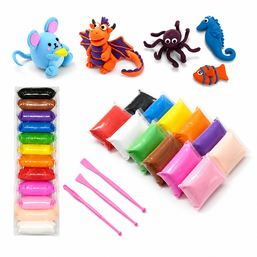 Foamy Moldeable 12 Colores para Manualidades y Plastilina Suave para Niños