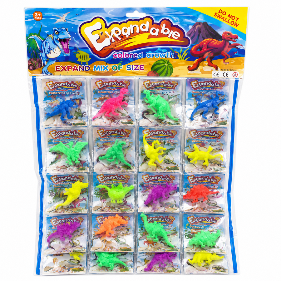Planilla 20 Dinosaurios Crecientes en Agua para Piñata | Juguetes Infantiles Surtidos | Premios Escolares y Recuerdos de Fiesta