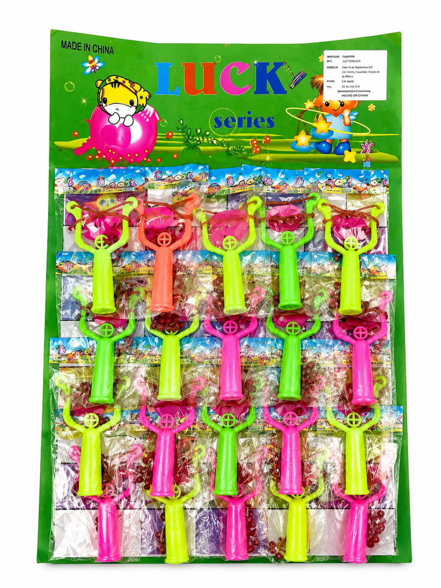 Planilla 20 Mini Resorteras con Balín para Piñata | Juguetes Infantiles Surtidos Mayoreo | Premios y Recuerdos de Fiesta