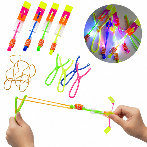 Flechas Luminosas LED con Lanzador | Planilla 12 Pzas para Piñata, Bolos y Premios Infantiles