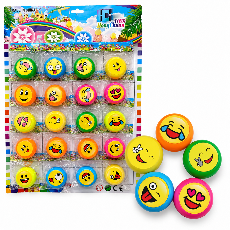 Planilla Yoyos Emoji Surtidos 20 pzas| Premios para Piñata y Dulceros