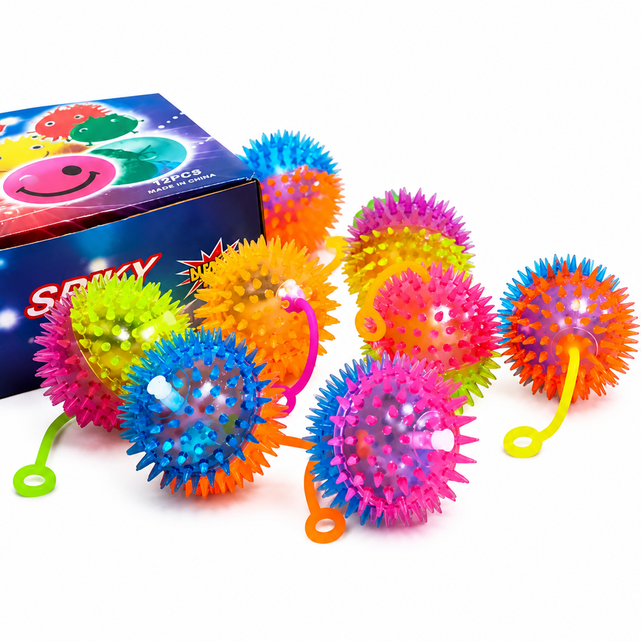 Pelotas Luminosas LED Sensoriales para Fiesta Infantil Piñata Bolo Premios y Recuerdos 12 Piezas