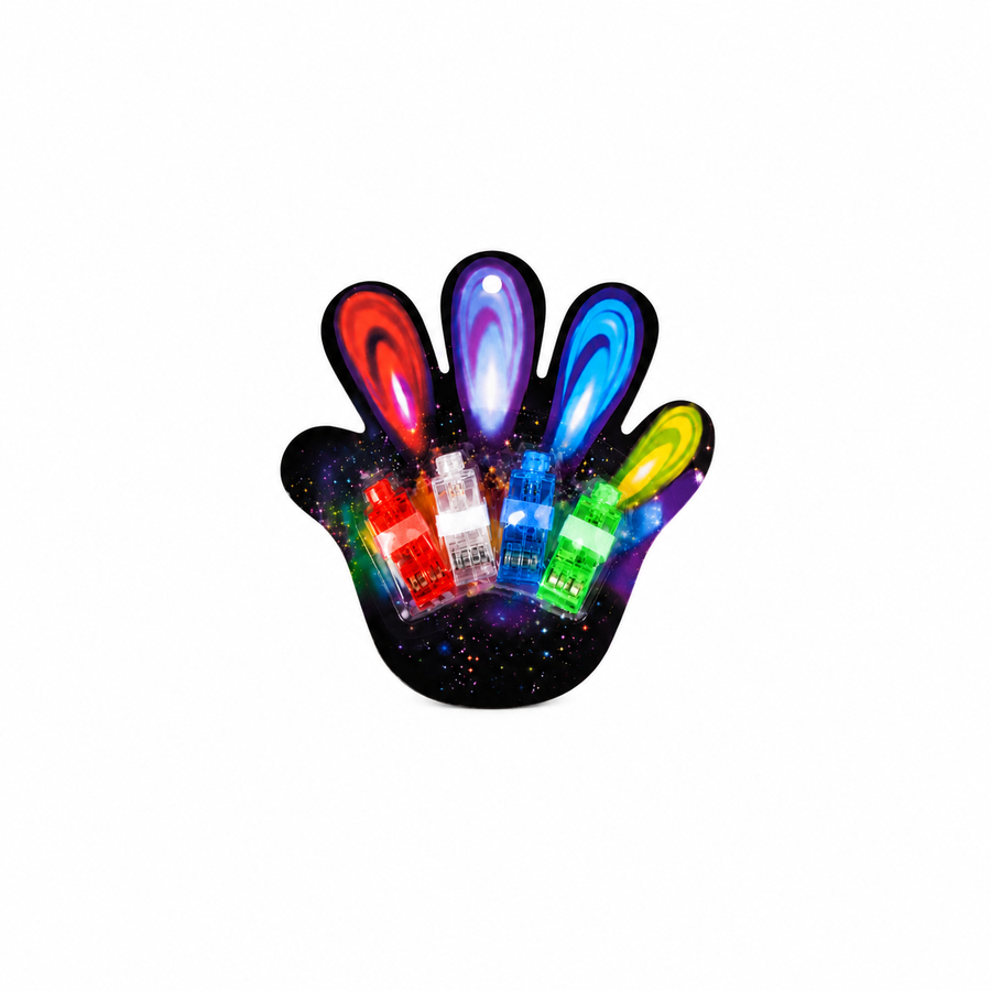 4 Anillos Luminosos LED para Dedos | Luces para Fiestas, Batucadas, Premios y Eventos Infantiles