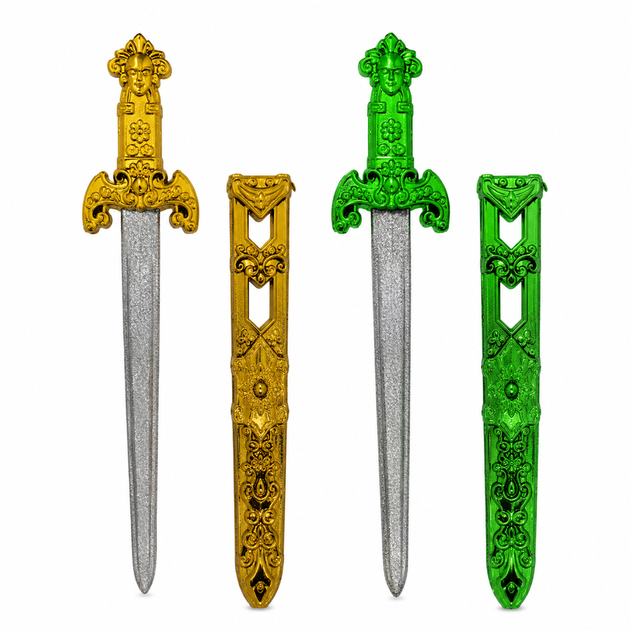 Espadas Medievales de Juguete para Niños 28 cm 12 pzas | Espadas Caballero para Piñata, Bolo, Fiesta Infantil y Premios