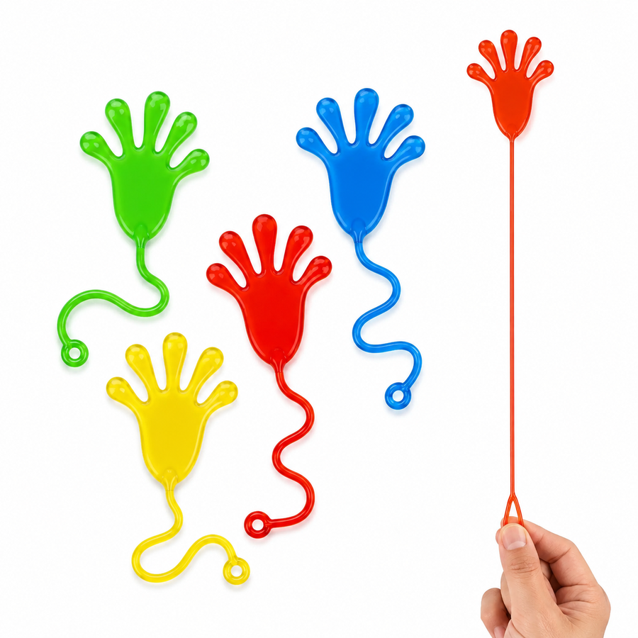 Planilla Manitas Pegajosas Elásticas 20 Pzas | Juguetes para Piñata, Dulceros y Premios Infantiles
