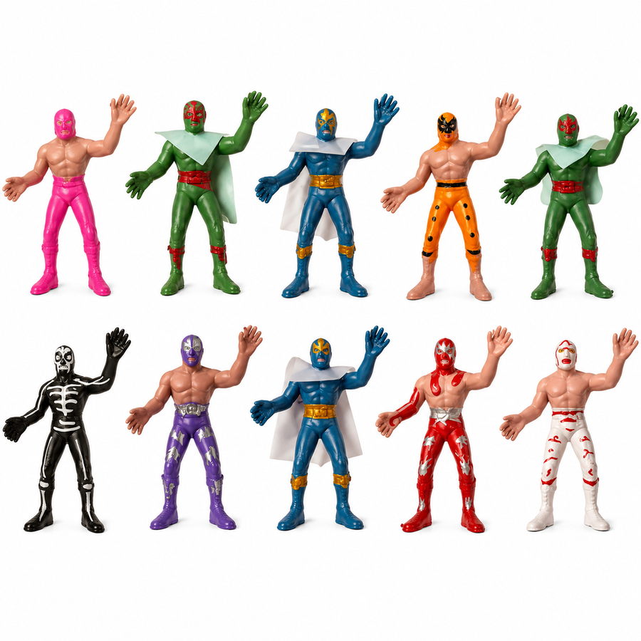 Luchadores de Juguete para Piñata 12 pzas | Figuras Infantiles Surtidas para Fiesta y Premios