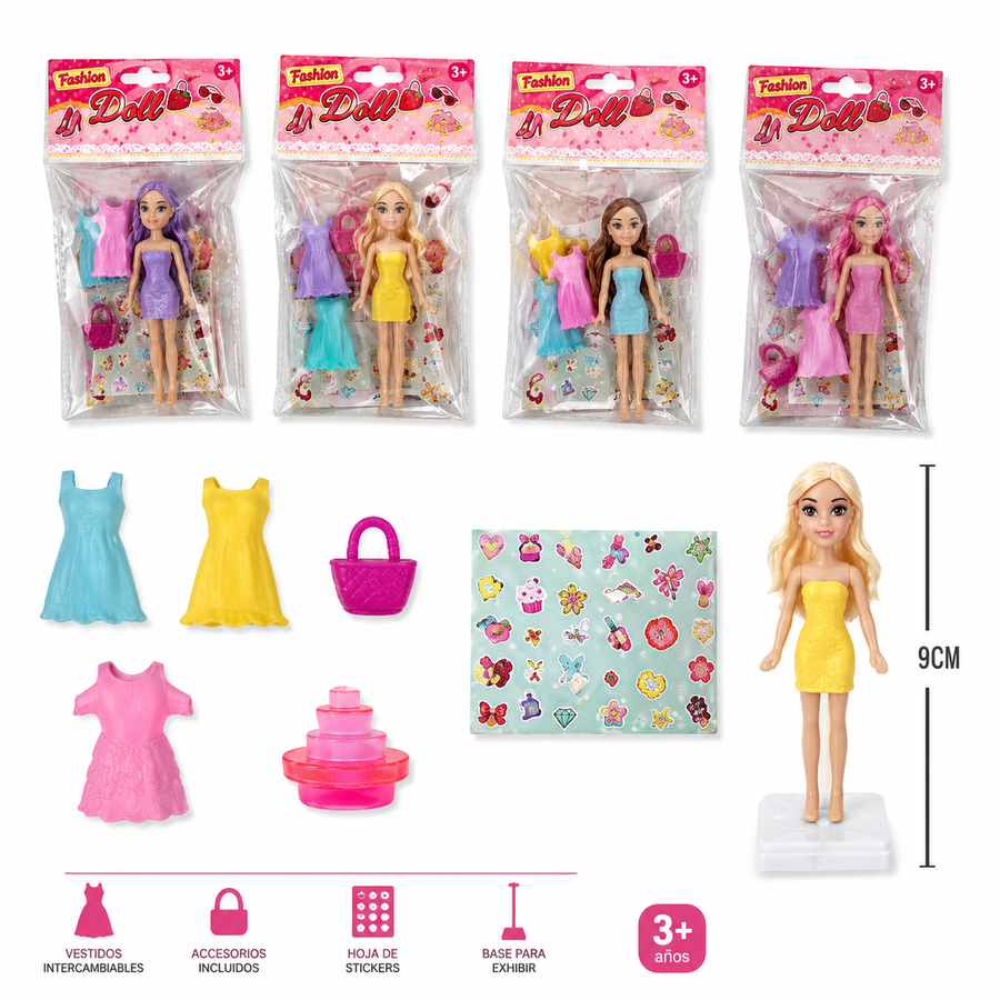 Planilla Mini Muñecas de Olor con Accesorios 20 Pzas para Piñata