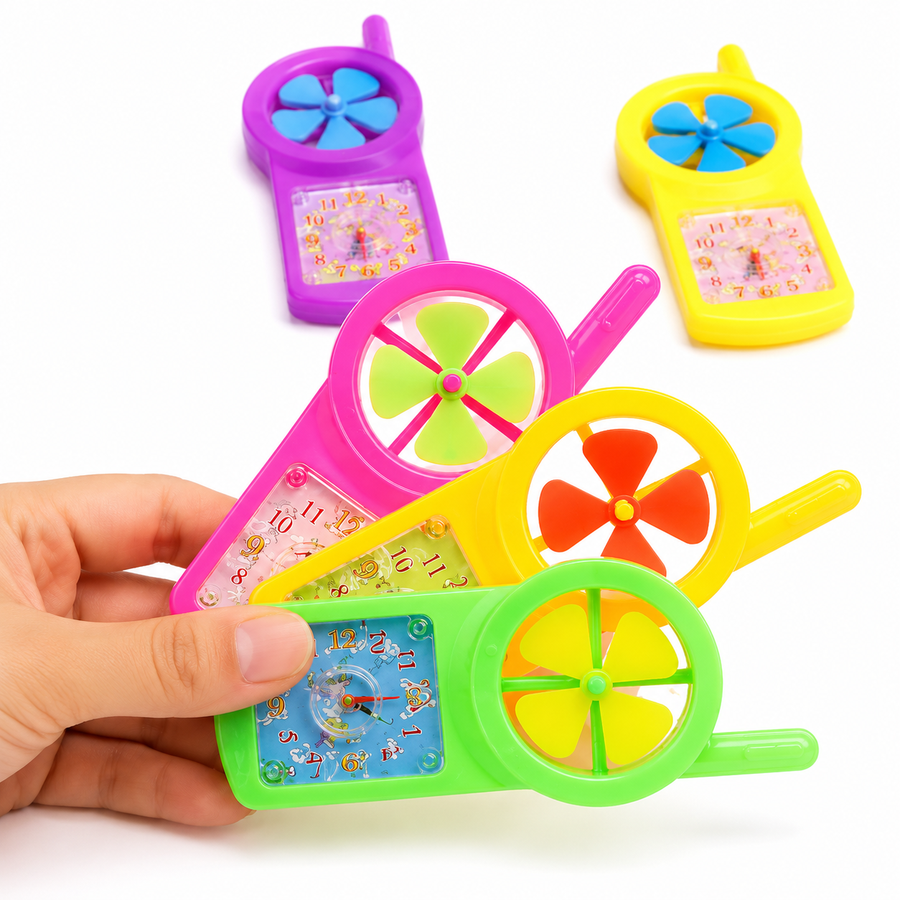 Planilla Celular Ventilador Juguete 20 pzas Con Aspas Giratorias Y Laberinto De Balines | Colores Surtidos