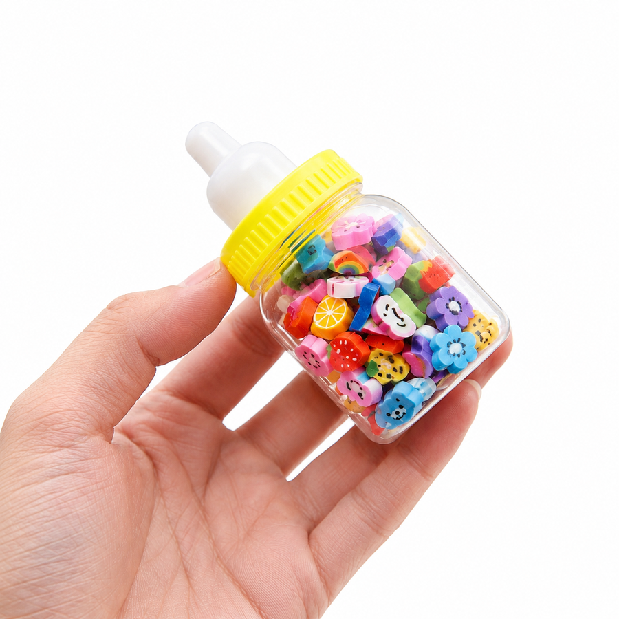 Mini Mamilas con Mini Borradores Kawaii Surtidos 12 pzas | Recuerdos para Piñata, Premios Escolares y Regalos