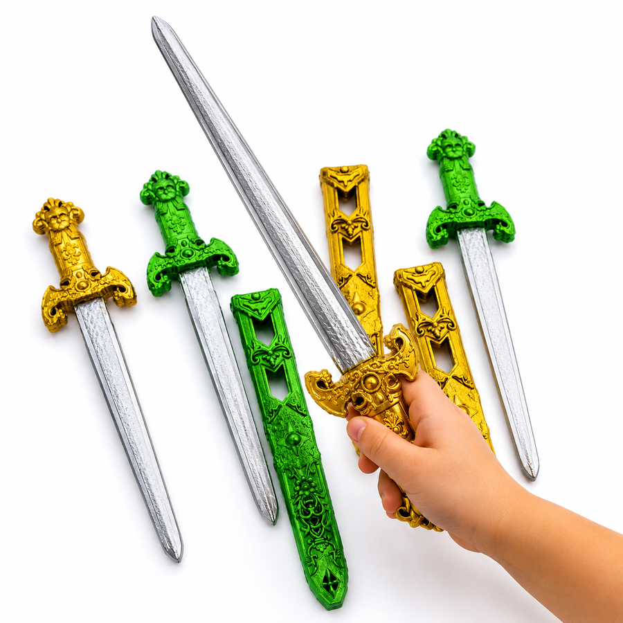 Espadas Medievales de Juguete para Niños 28 cm 12 pzas | Espadas Caballero para Piñata, Bolo, Fiesta Infantil y Premios
