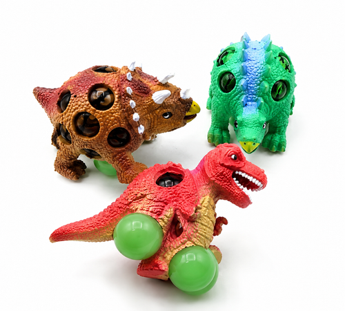 Dinosaurios Squishy Antiestrés Sensoriales con Pelotas Orbeez Juguete Piñata Bolo Fiesta Infantil Premio 6 Pzas