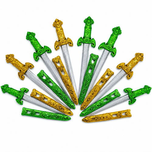 Espadas Medievales de Juguete para Niños 28 cm 12 pzas | Espadas Caballero para Piñata, Bolo, Fiesta Infantil y Premios