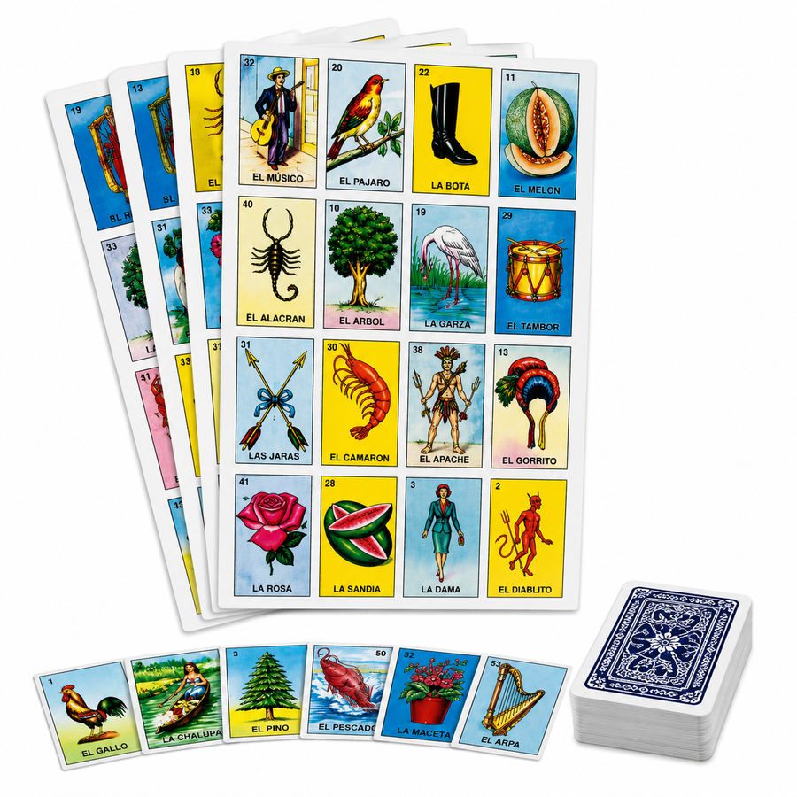 Lotería Mexicana Clásica Infantil Con 5 Tableros Y Cartas Juego Tradicional Premio Piñata Bolo Fiesta