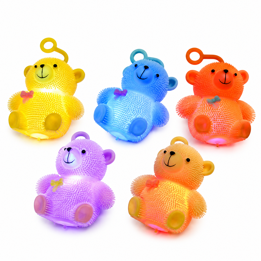 Ositos Squishy Luminosos Antiestrés Sensoriales con Luz LED Juguete Piñata Bolo Fiesta Infantil Premio 6 Piezas