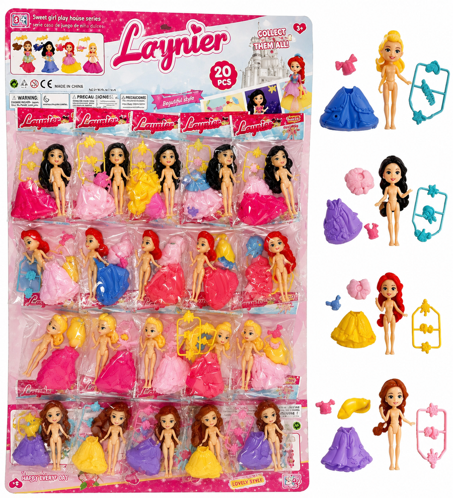 Planilla Mini Princesas Armables con Aroma 20 Piezas | Muñequitas para Piñata, Dulceros y Fiestas Infantiles