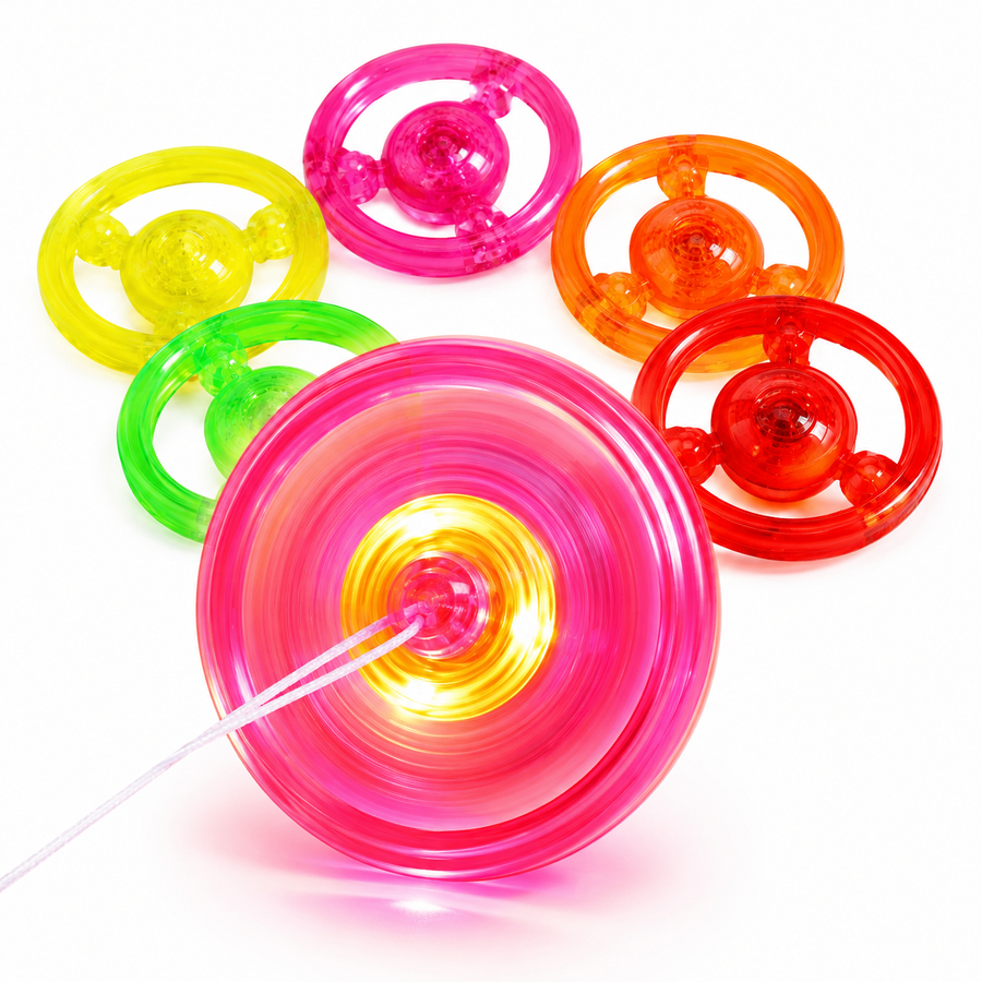 Planilla Zumbadores de Luz LED para Piñata 20 Pzas | Trompos Luminosos Infantiles para Dulceros y Fiestas