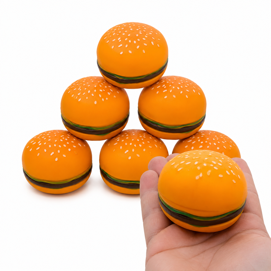 Hamburguesas Squishy Antiestrés 12 Piezas Para Piñata Bolos Recuerdos
