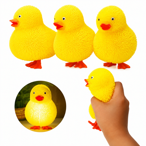 Patos Squishy con Luz LED Antiestrés Juguete Sensorial para Piñata Bolo Fiesta Infantil  6 Pzas
