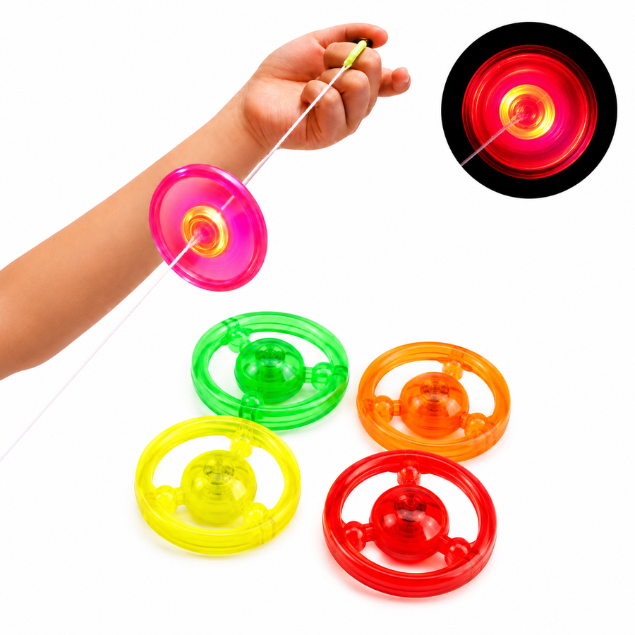 Planilla Zumbadores de Luz LED para Piñata 20 Pzas | Trompos Luminosos Infantiles para Dulceros y Fiestas