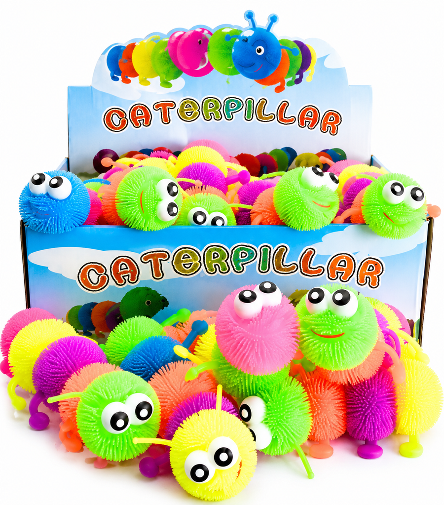 Gusanos Luminosos Squishy Sensoriales Antiestrés LED Juguete Para Piñata Bolo Fiesta Infantil Premio Pack 6 Pzas