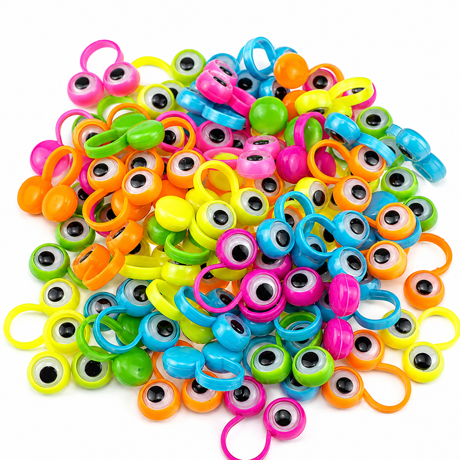Ojos Saltarines para Dedos Juguete Divertido Infantil 12 Pzas Colores Surtidos |anillos dedos ojos