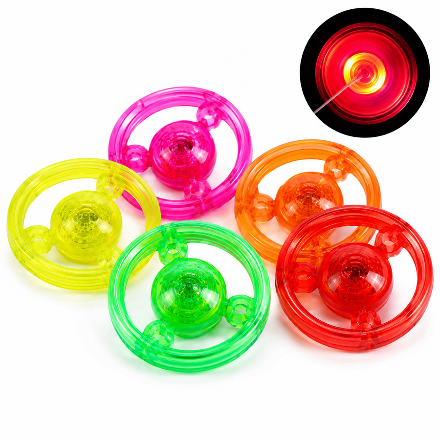 Planilla Zumbadores de Luz LED para Piñata 20 Pzas | Trompos Luminosos Infantiles para Dulceros y Fiestas