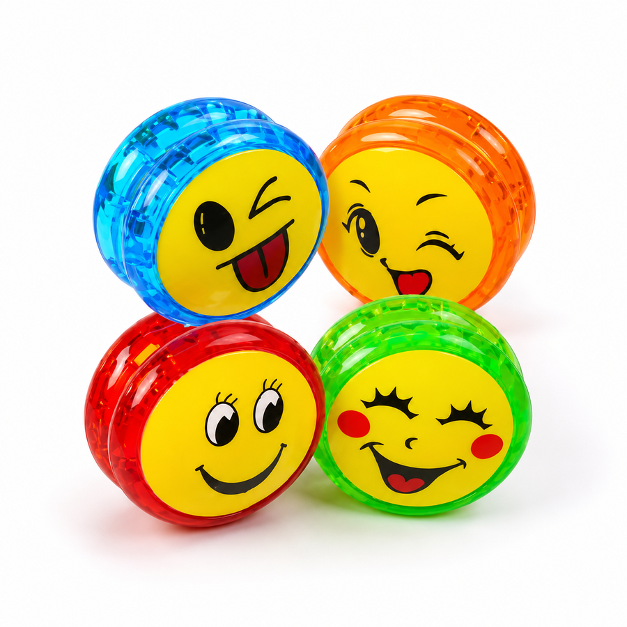 Yoyos de Luz Emoji con LED 12 pzas Juguete para Piñata Bolo Fiesta Infantil Premio Surtido