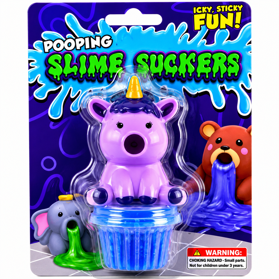 5 Squishys Vomitones con Slime Animales Antiestrés | Juguetes Sensoriales para Piñatas, Premios y Regalos