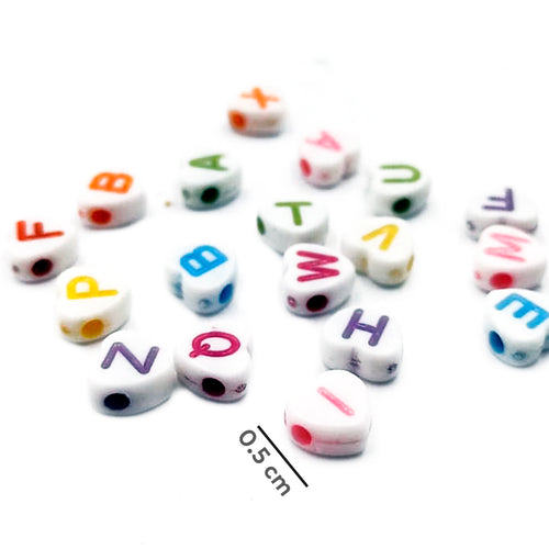 Separador de corazones con letras de colores (por bolsa 100 gramos)
