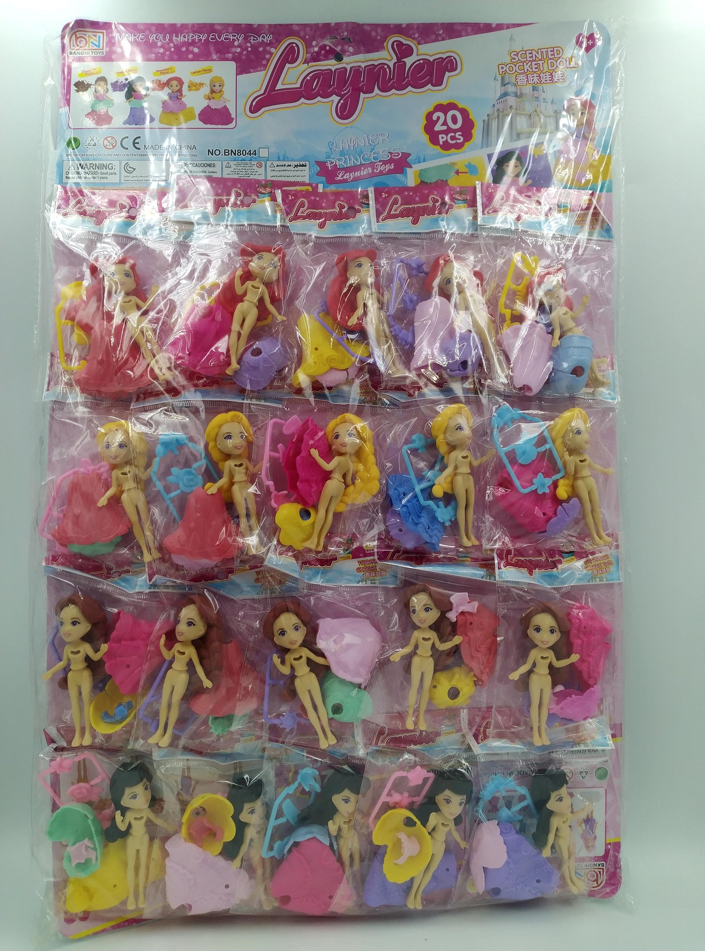 Planilla juguete mini princesas 20 pz (precio por planilla)