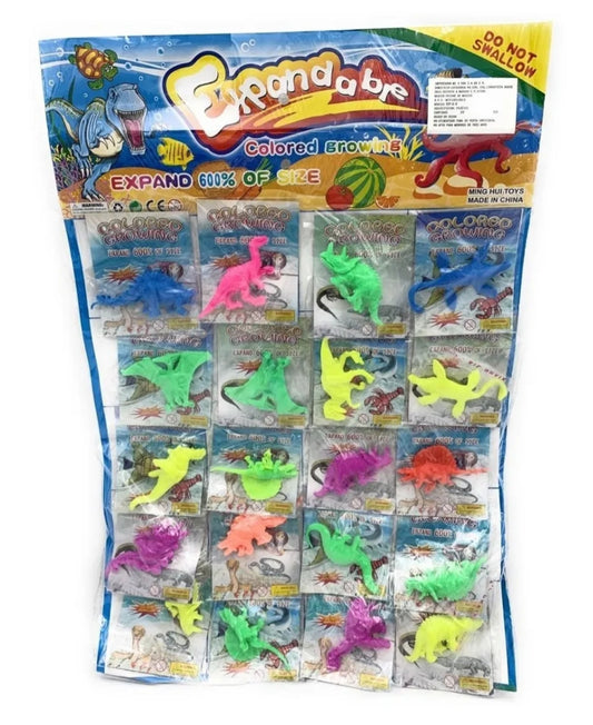 Planilla dinosaurios crecencios en agua 20pz  (precio por planilla)