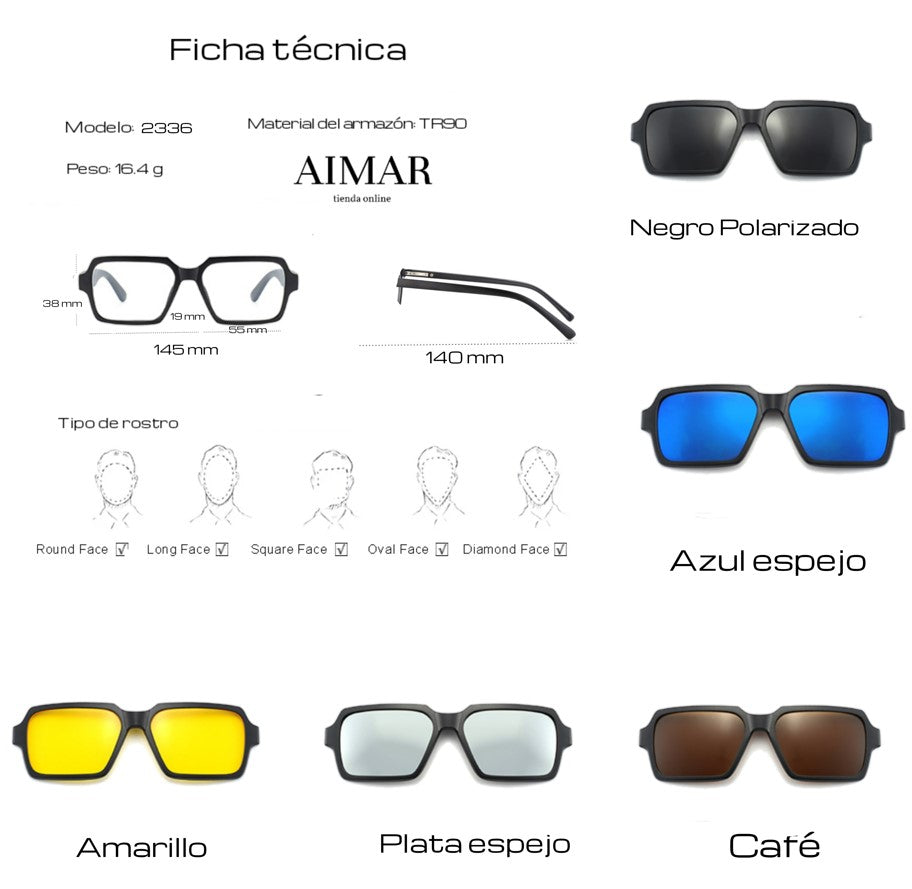 Lentes Armaz n 5 En 1 Magn tico Para Graduar 2336 square AIMAR SHOP